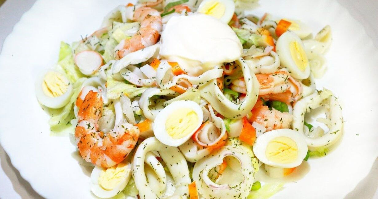 squid Plat op enger Protein Ernährung